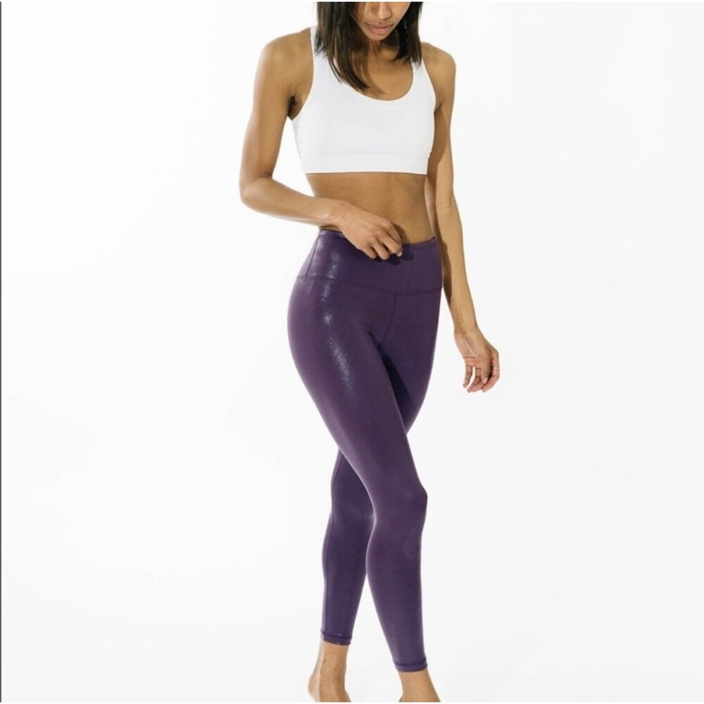 Zyia Active Coated Skinny Leg Leggings Plum 4